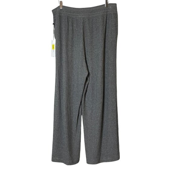 NWT Calvin Klein Ribbed Wide Leg Loungewear Wide Leg Pants in Gray - Picture 2 of 2